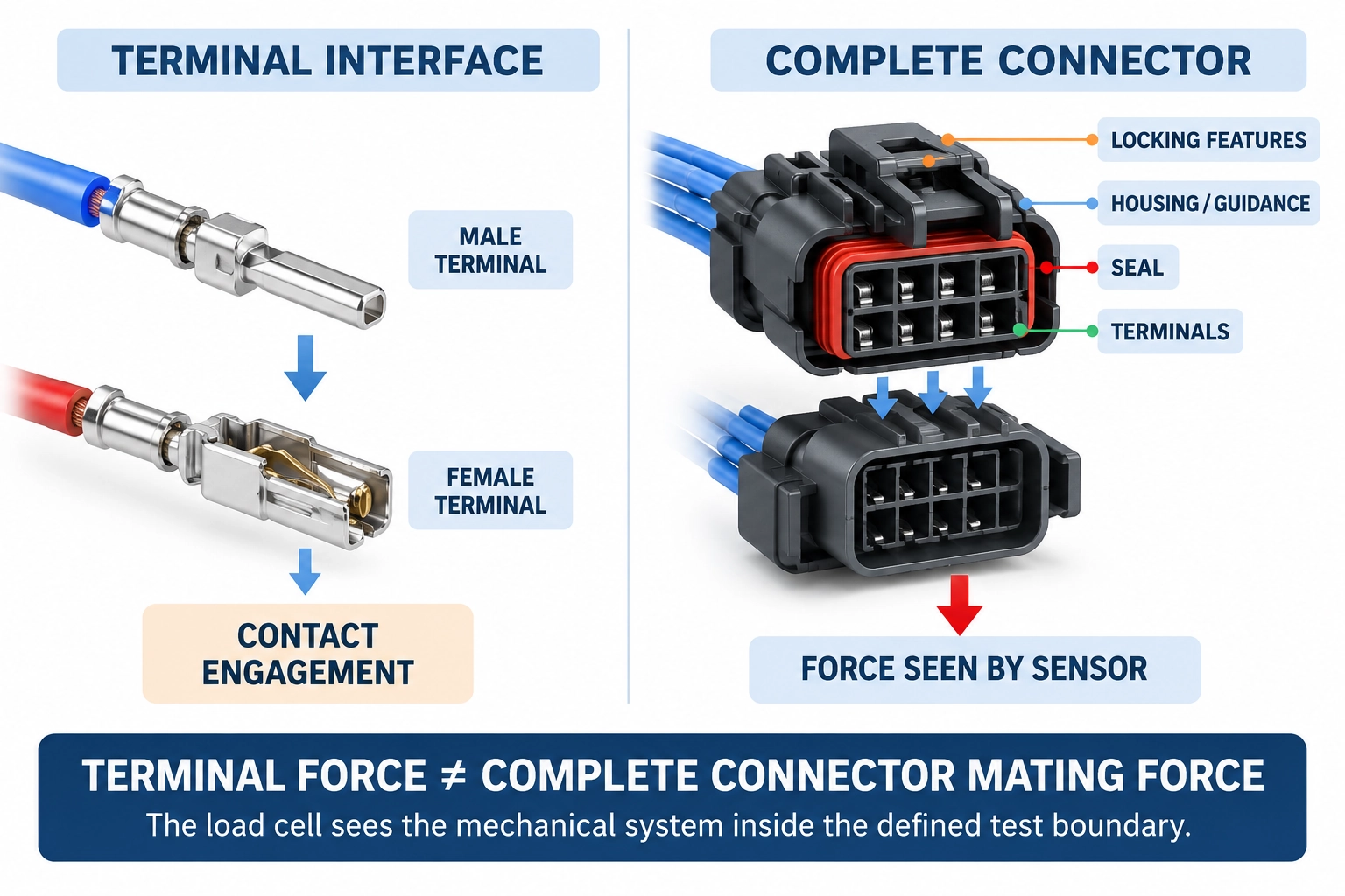 automotive connector mating force components
